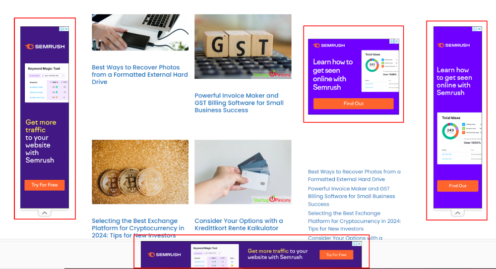 Website Filled with Ads