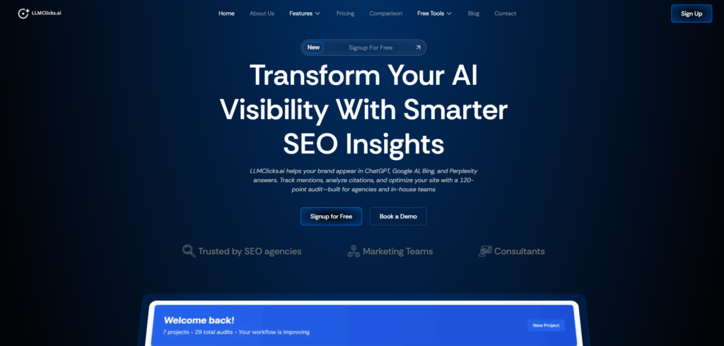 LLMClicks Homepage