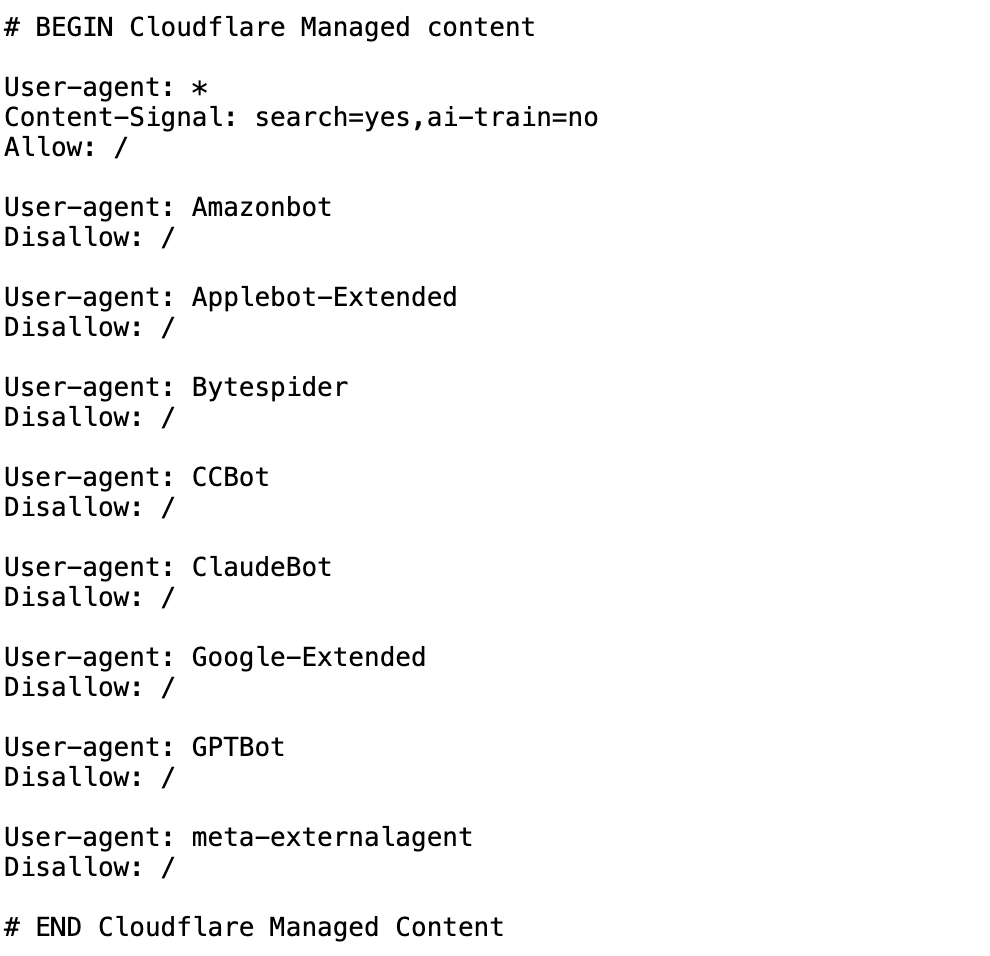 Robots.txt file of a client