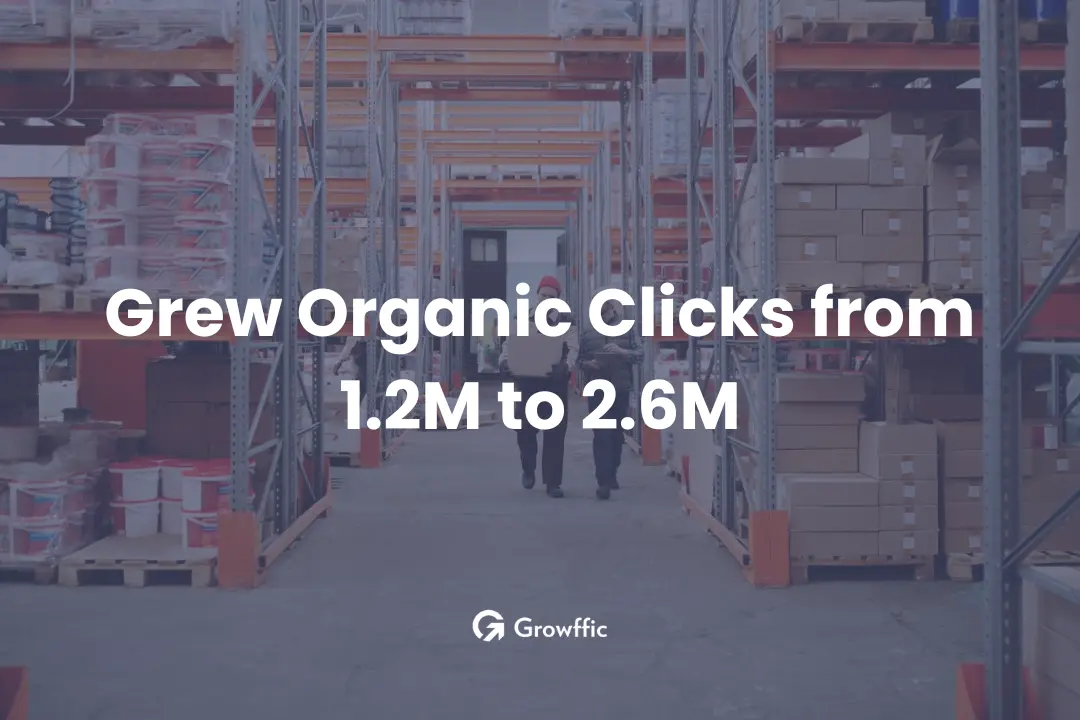 Grew Organic Clicks from 1.2M to 2.6M
